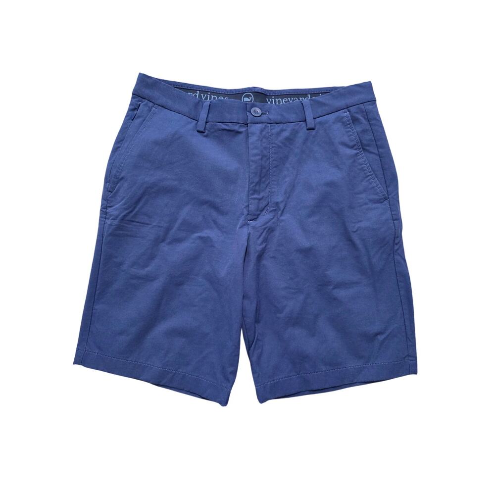 Vineyard Vines Mens On The Short Flat Front Chino Activewear Shorts Blue Size 30